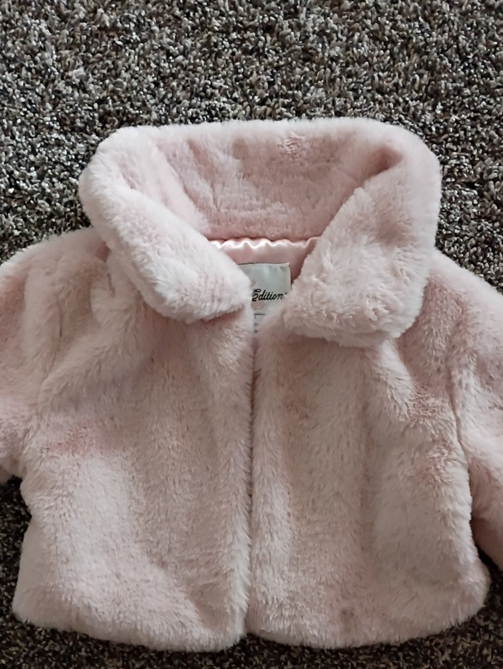 Rare Editions Plush Pink Faux Fur Kids Jacket